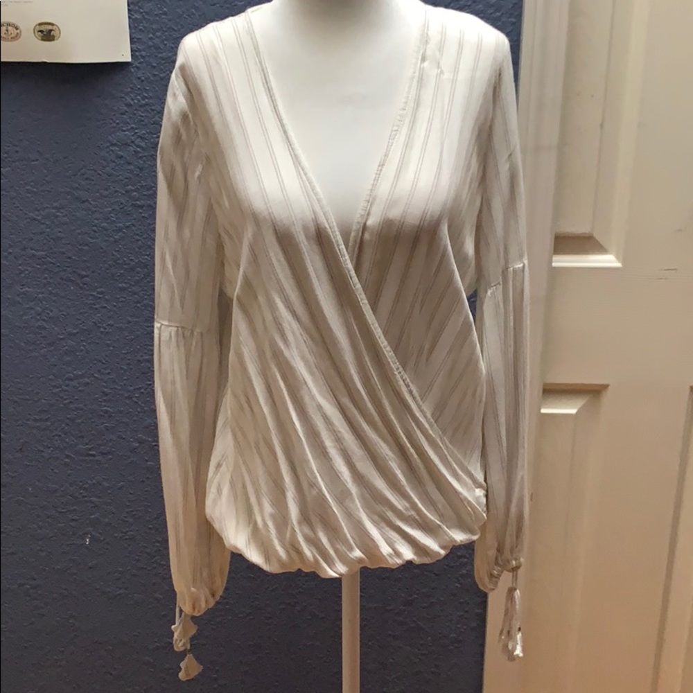 White with grey stripes blouse!